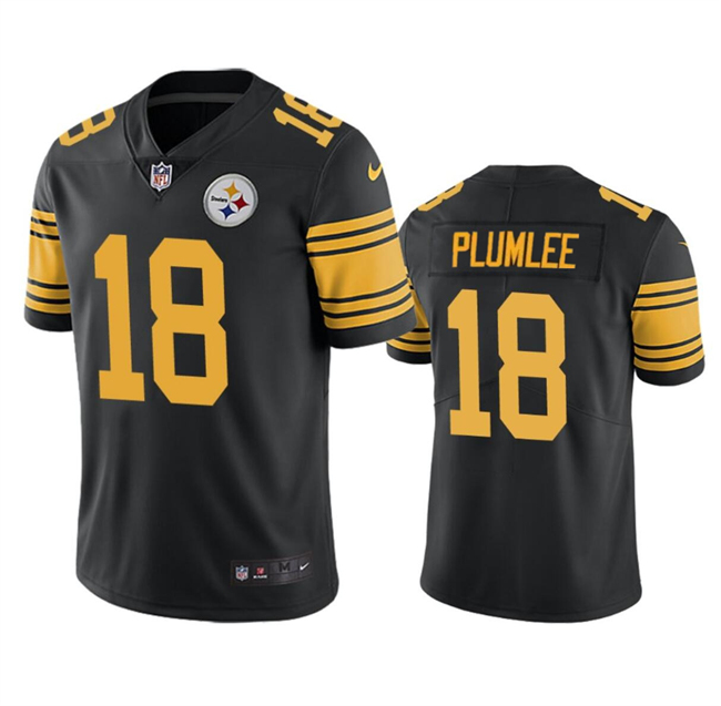 Men's Pittsburgh Steelers #18 John Rhys Plumlee Black Color Rush Untouchable Limited Stitched Jersey